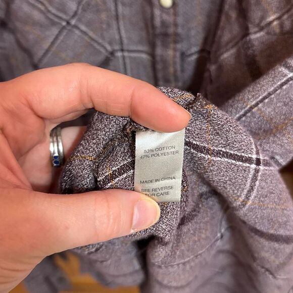 BKE Light Purple Plaid Pearl Snap Button Down Shirt Women’s Extra Large - Picture 4 of 7